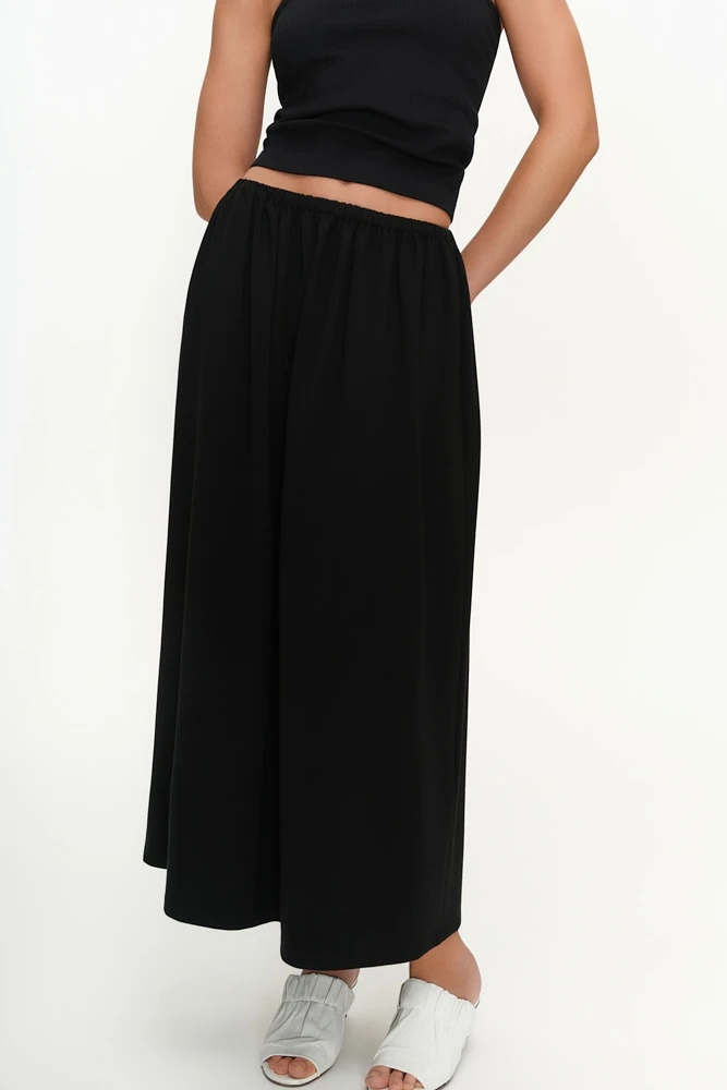 Юбка миди из трикотажа