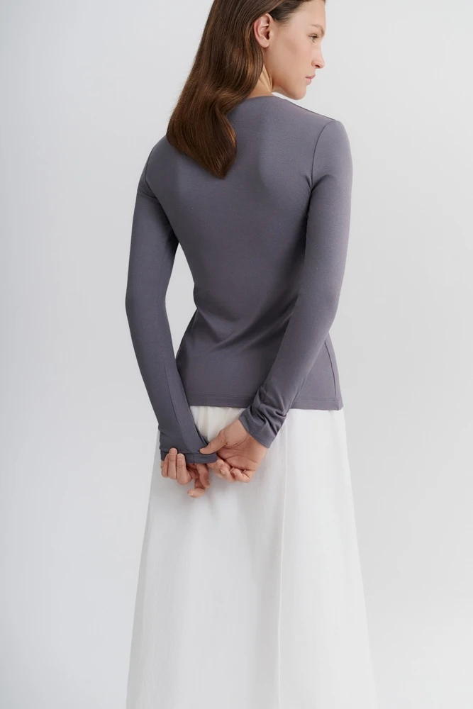 Лонгслив трикотажный из нежного хлопка