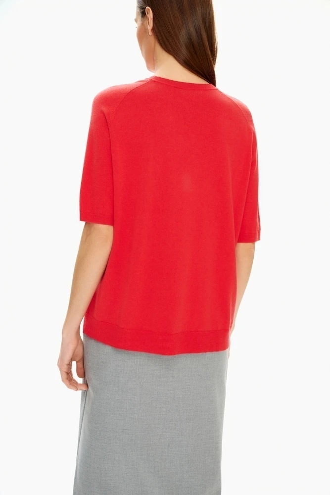 Джемпер с коротким рукавом из легкого смесового хлопка