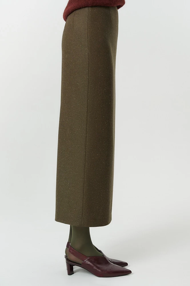 Юбка макси с шерстью и шёлком