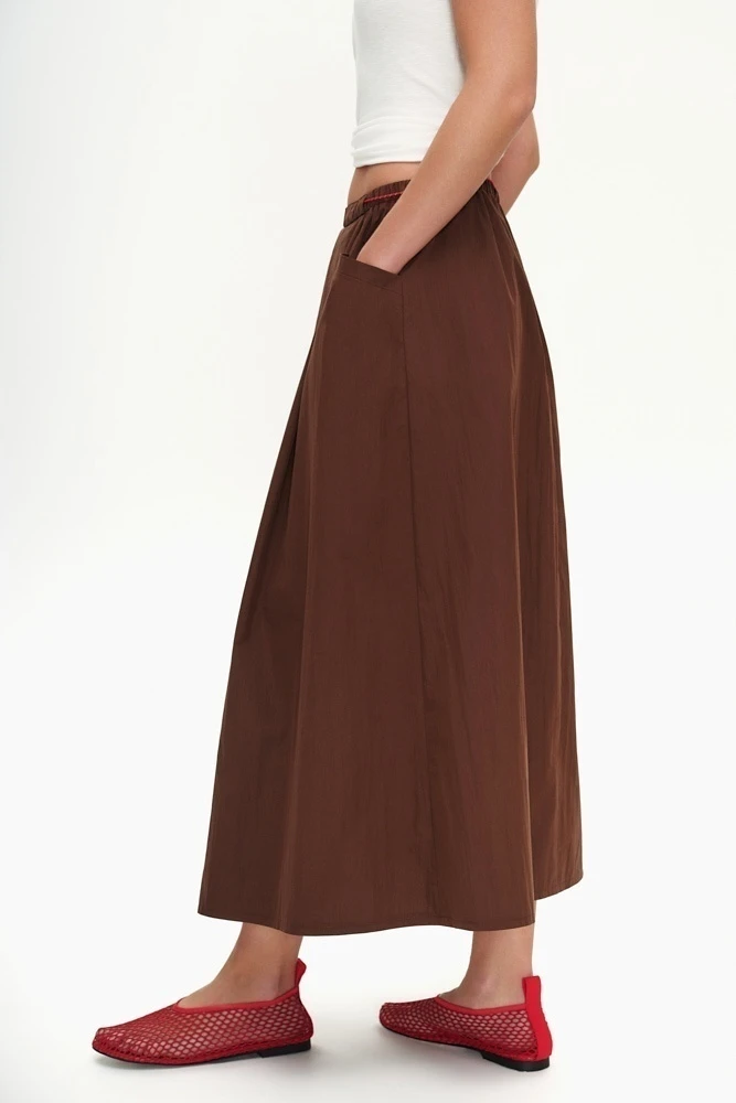 Юбка миди А-силуэта из хлопка