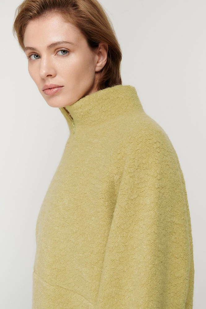 Свитшот на молнии из фактурной шерсти