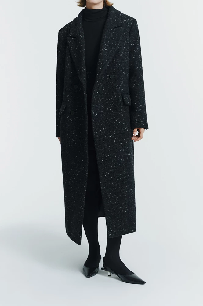 Пальто утепленное из шерсти и шелка