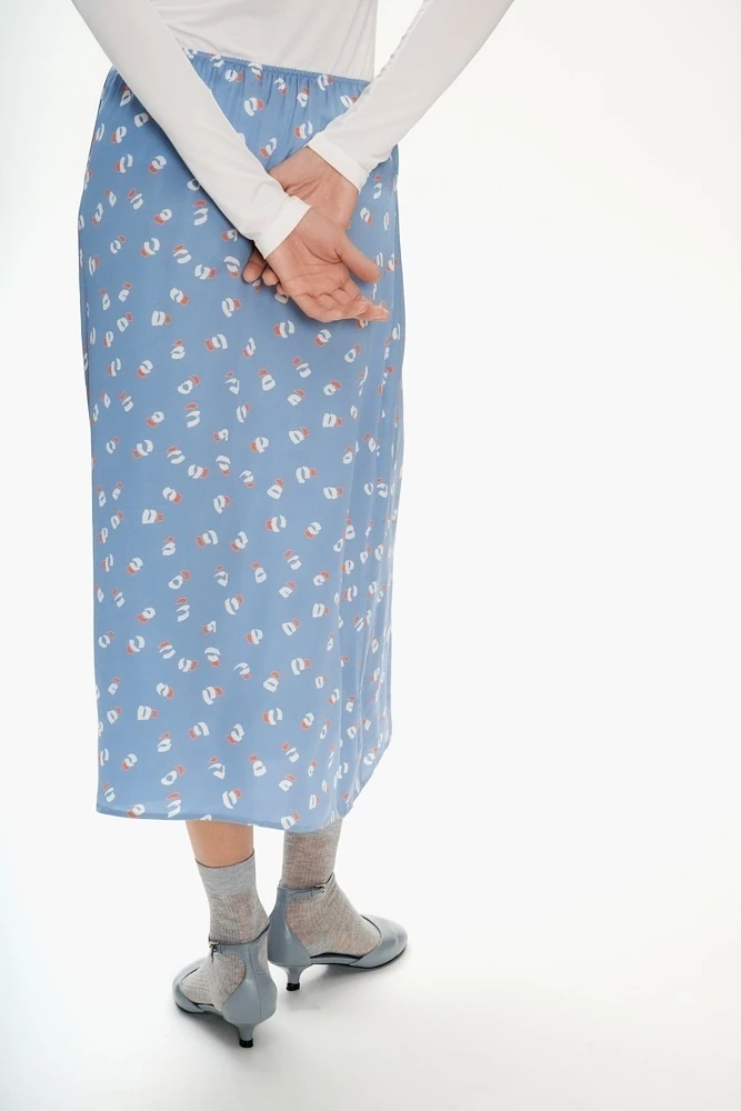 Юбка миди в бельевом стиле с принтом