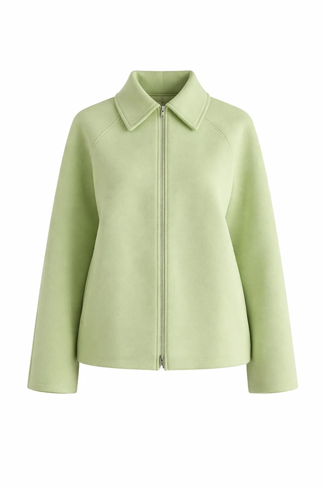 Пальто укороченное из шерсти с кашемиром