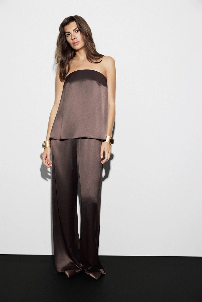 Топ-бандо из атласной ткани