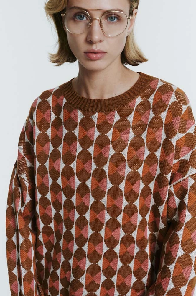 Джемпер жаккард с геометрическим узором