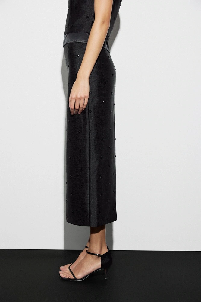 Юбка миди с вышивкой бисером