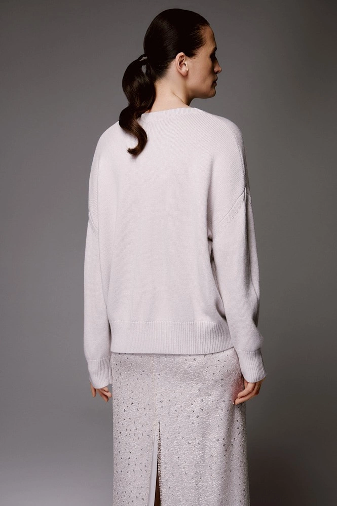 Свитер оверсайз с круглой горловиной из шерсти и кашемира