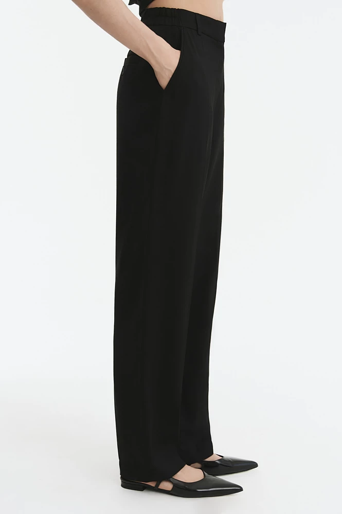 Брюки зауженные со льном