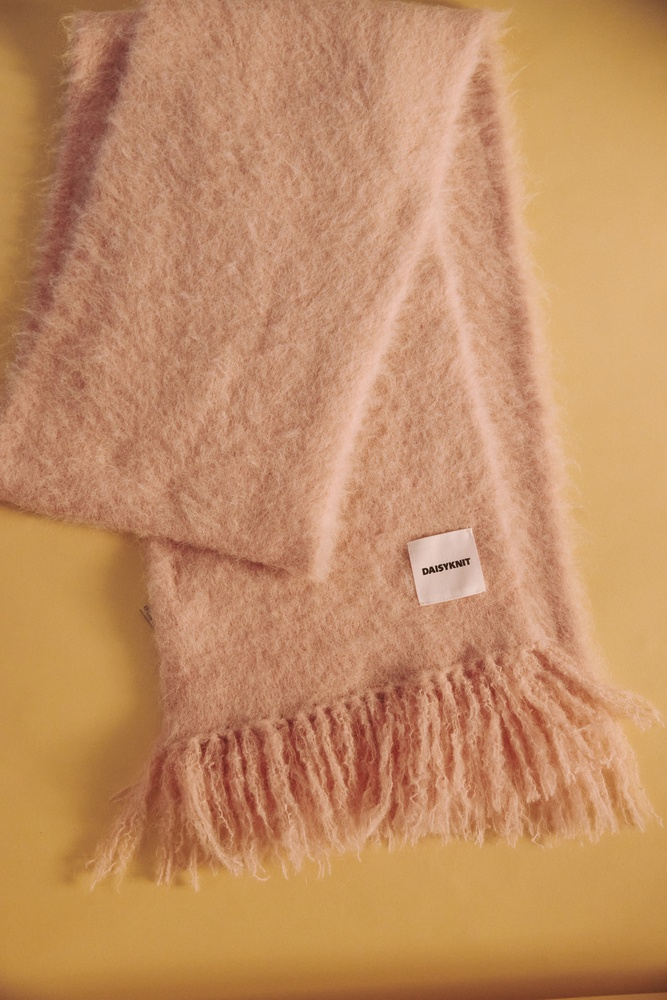 Шарф с бахромой из шерсти альпака