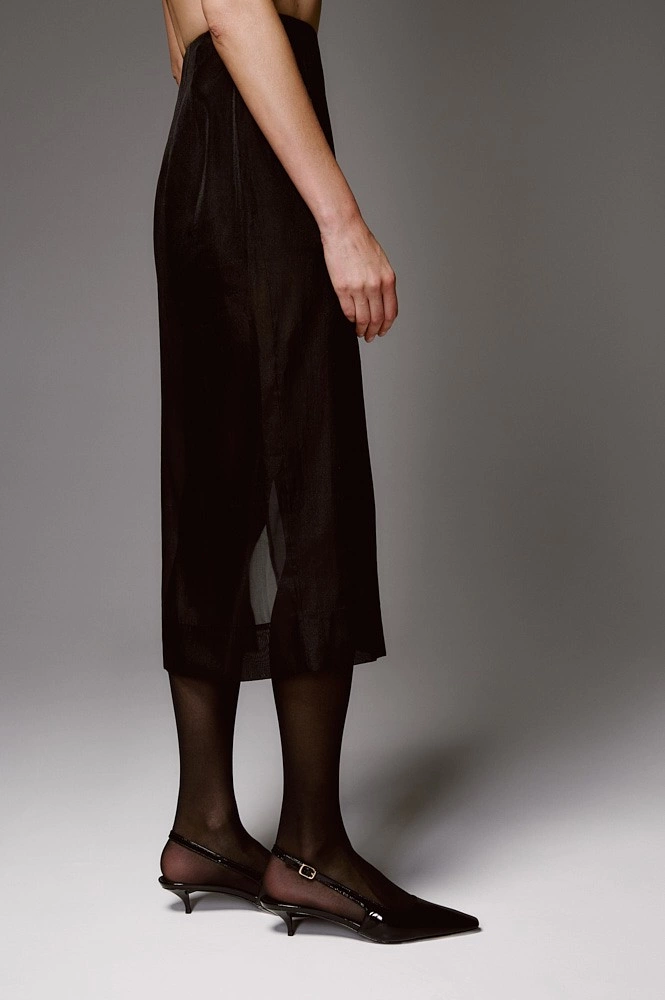 Юбка миди из прозрачной ткани