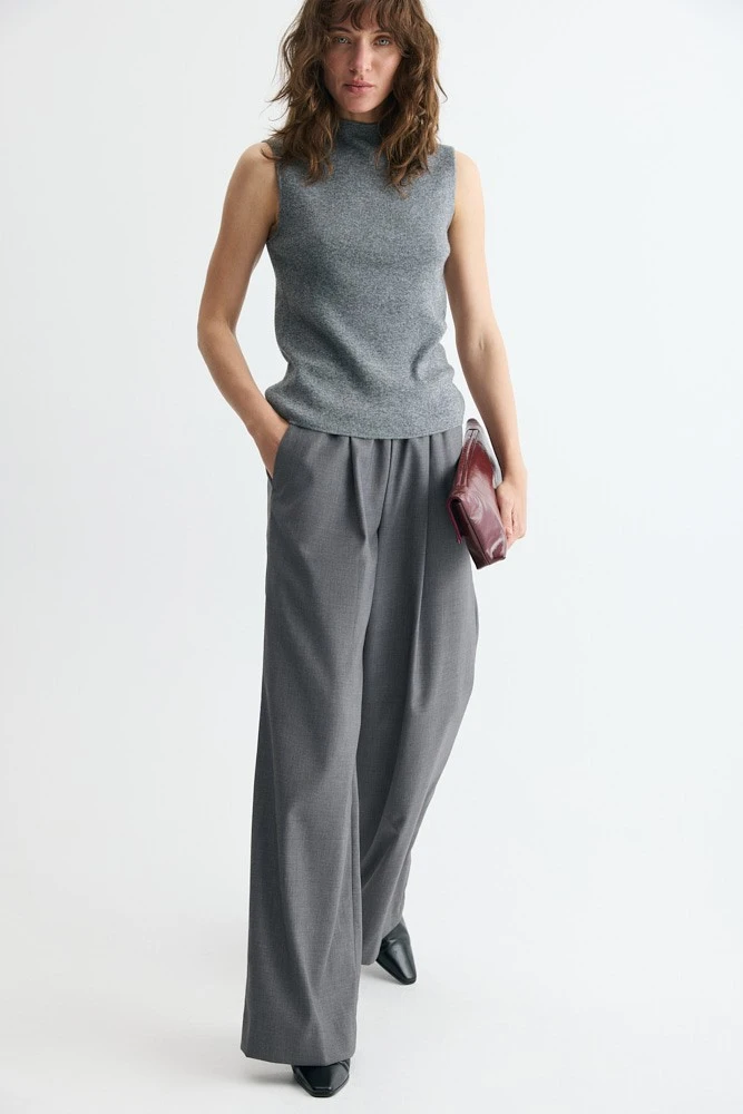 Брюки широкие с эластичным поясом