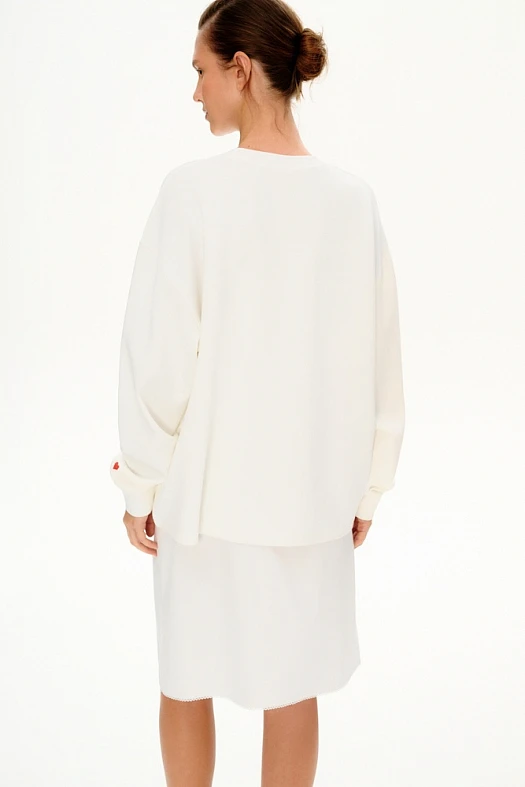 Лонгслив - Связаны неслучайно (43% хлопок, 39% вискоза, 13% п/э, 5% эластан Белый; Размер: OS)