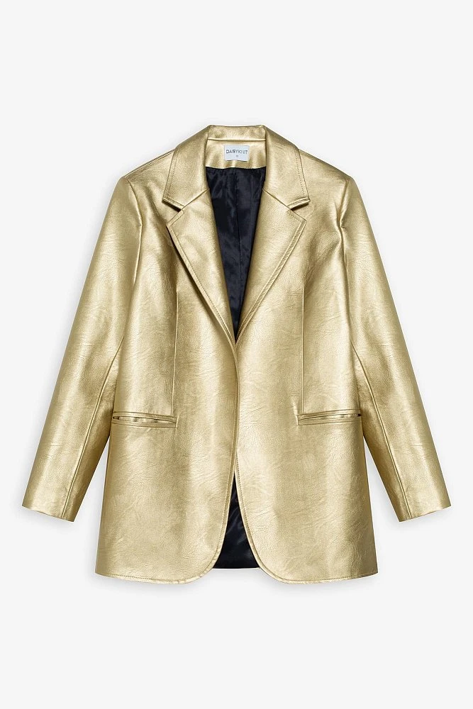 Жакет из золотой экокожи