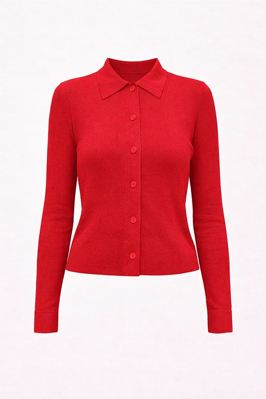 Рубашка из тонкого трикотажа (100% лиоцелл Красный; Размер: L)