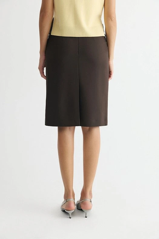 Юбка карандаш (Вискоза стрейч арт.1914 Шоколадный 67% вискоза, 28% п/э, 5% эластан; Размер: M)