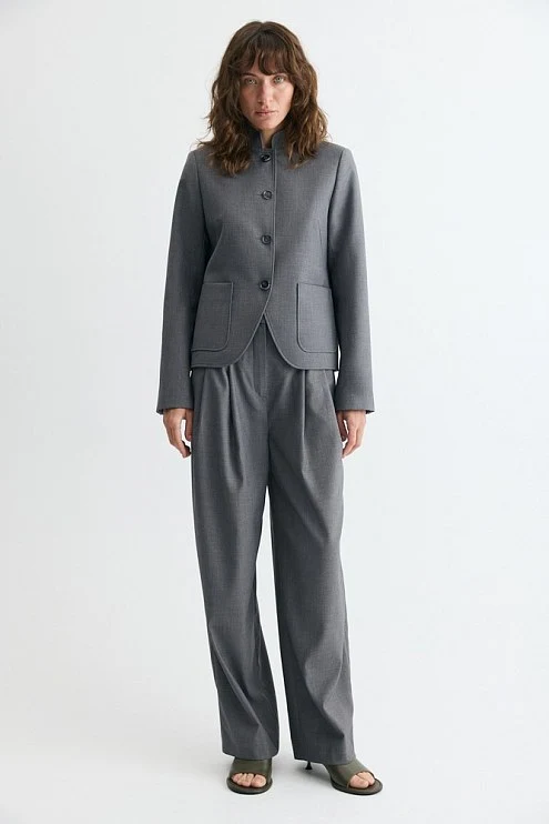 Жакет однобортный укороченный