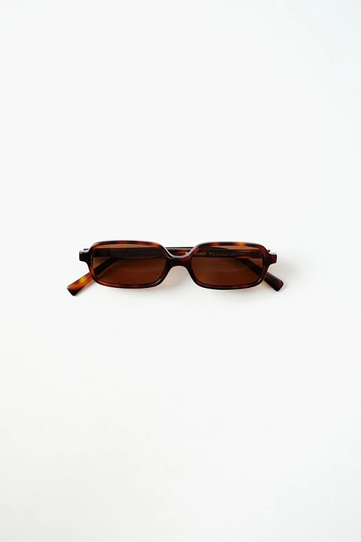 Солнцезащитные очки с поляризацией в прямоугольной оправе (Оправа - 100% ацетат, линзы - 100% акрил Коричневый; Размер: OS)