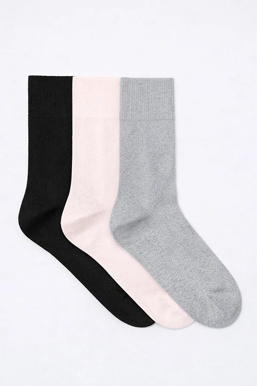 Носки тонкие из вискозы (68% вискоза, 29% п/э, 3% эластан Молочный; Размер: OS)