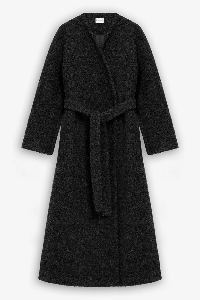 Пальто макси утепленное из шерсти