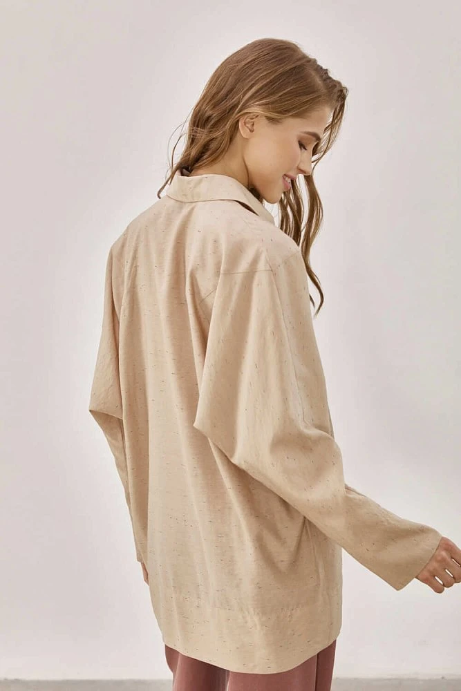 Рубашка оверсайз с подрезами