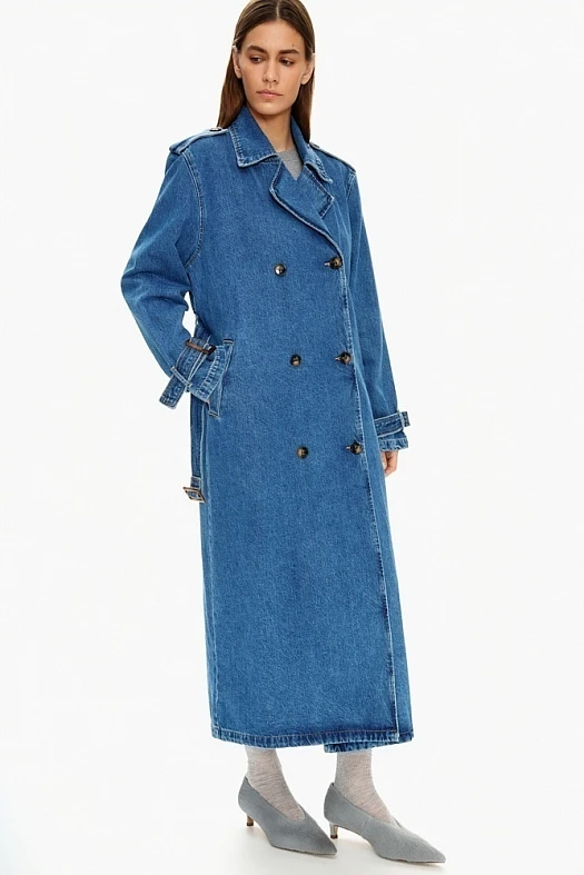 Тренч джинсовый (100% хлопок Голубой; Размер: M-L)