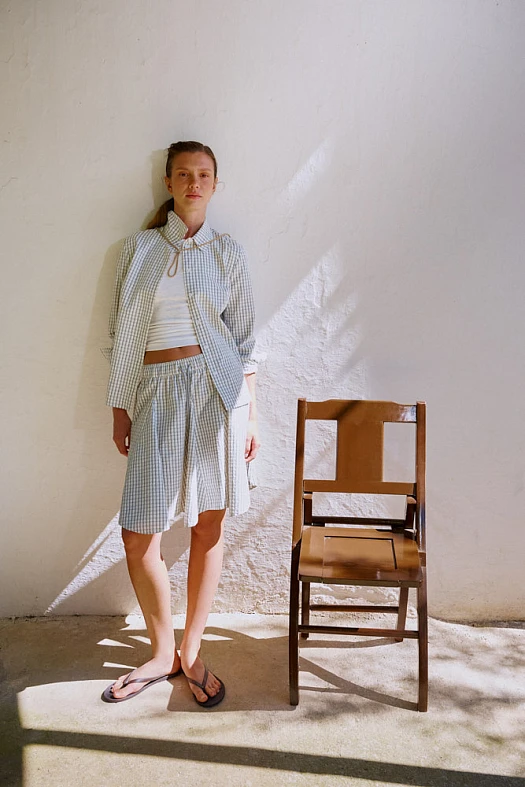 Юбка мини из хлопка в клетку (Хлопок с вискозой клетка ар.2014 Серый 35% хлопок, 17% вискоза, 48% п/э; Размер: L)