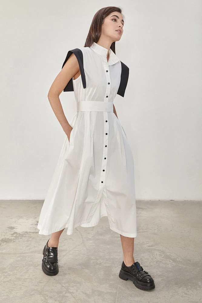 Платье с квадратными рукавами