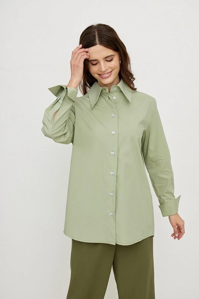 Рубашка с высоким манжетом