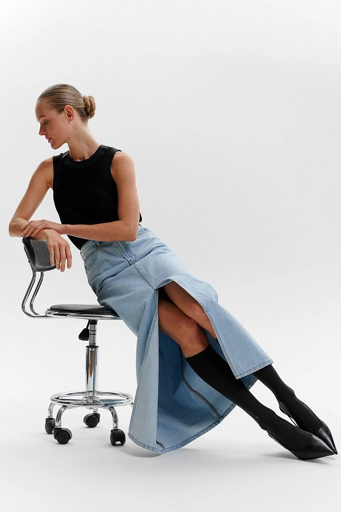 Юбка джинсовая макси