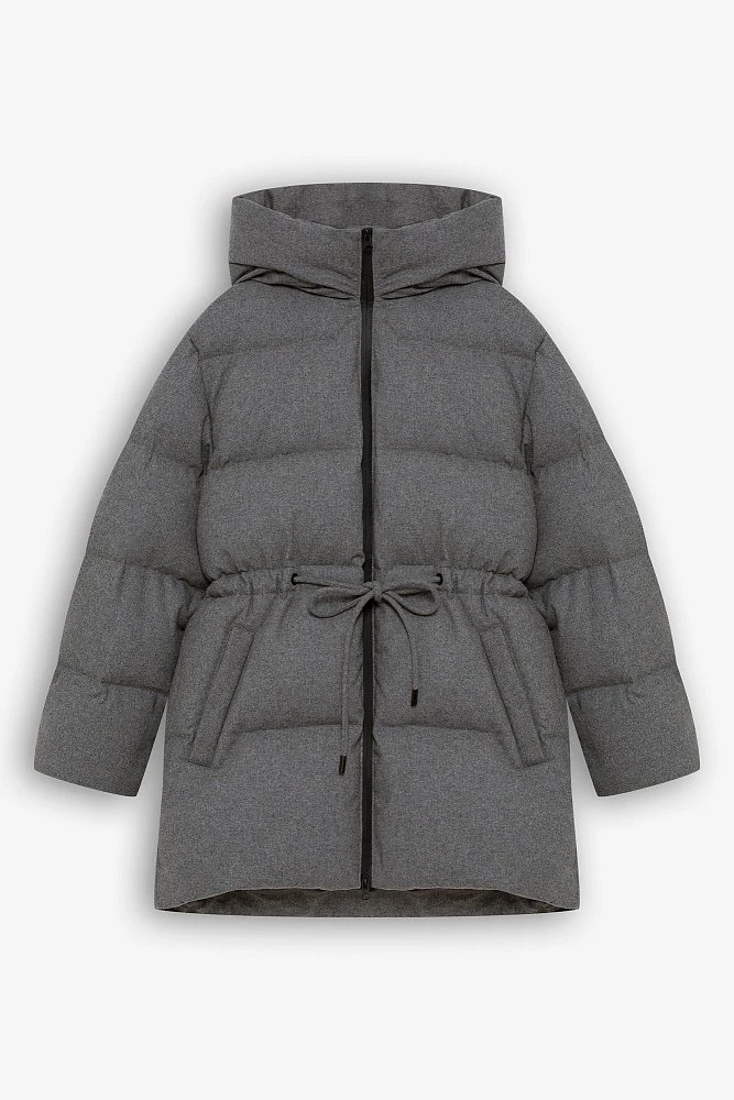 Пуховик средней длины из шерсти