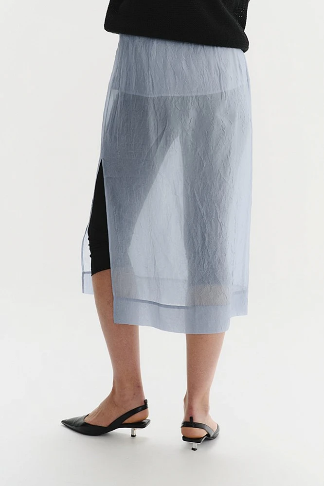 Юбка миди из прозрачной ткани