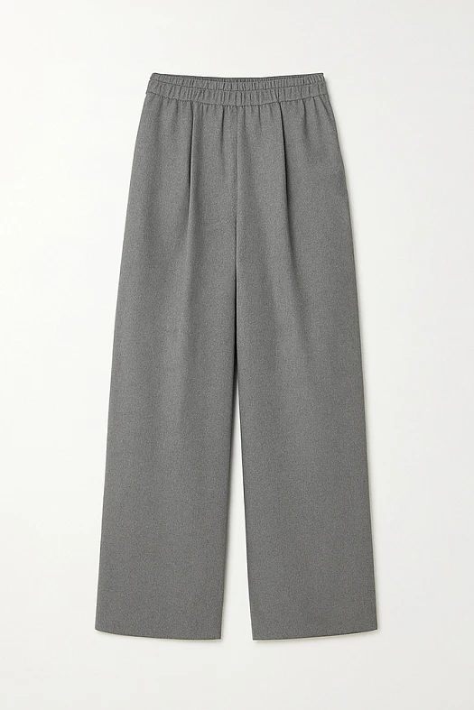 Брюки с эластичным поясом из шерсти (Шерсть костюмная арт.1965 Темно-серый 50% шерсть, 20% вискоза, 30% п/э; Размер: L)