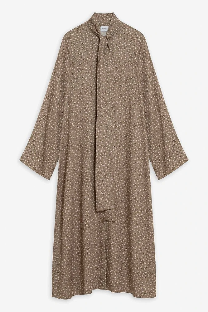 Платье миди с воротником аскот