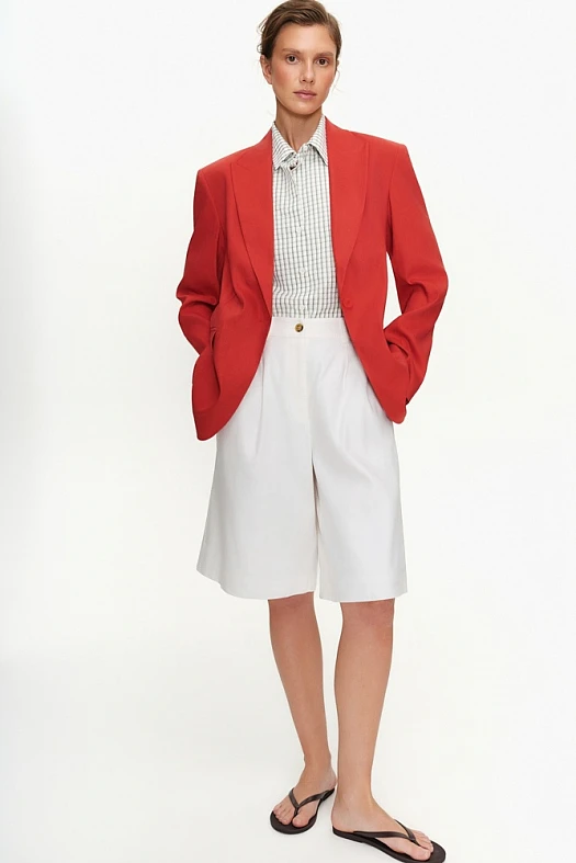 Бермуды изо льна (55% лен, 42% вискоза, 3% п/э Молочный; Размер: L)