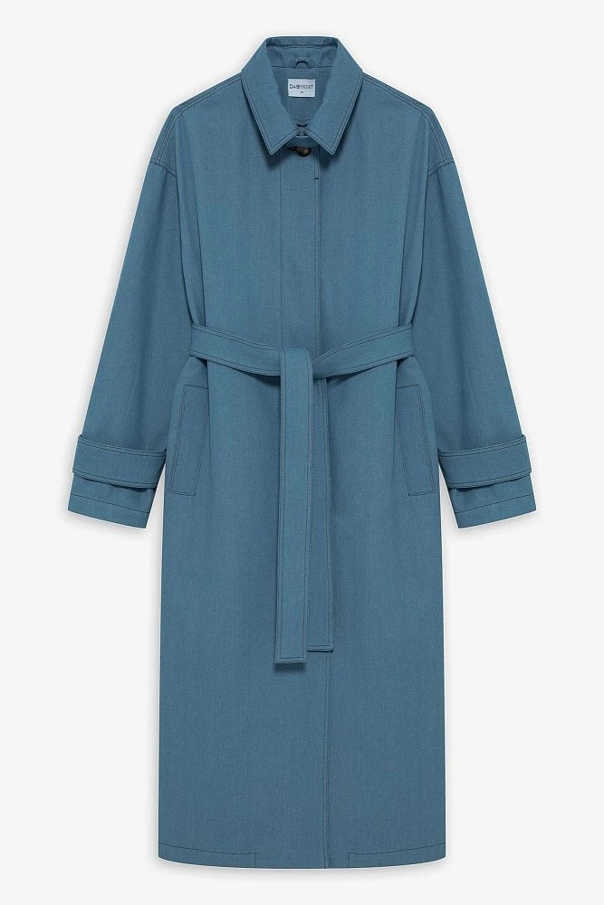 Тренч прямого силуэта из денима