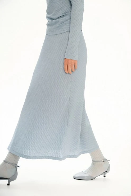 Юбка макси из фактурного трикотажа