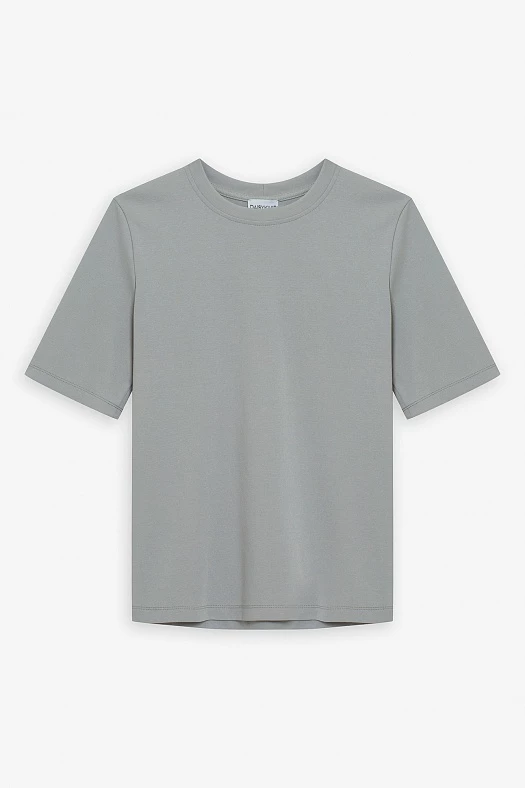 Футболка базовая с удлиненным рукавом (Рибана арт.1671 Серый 95% хлопок, 5% эластан; Размер: L)