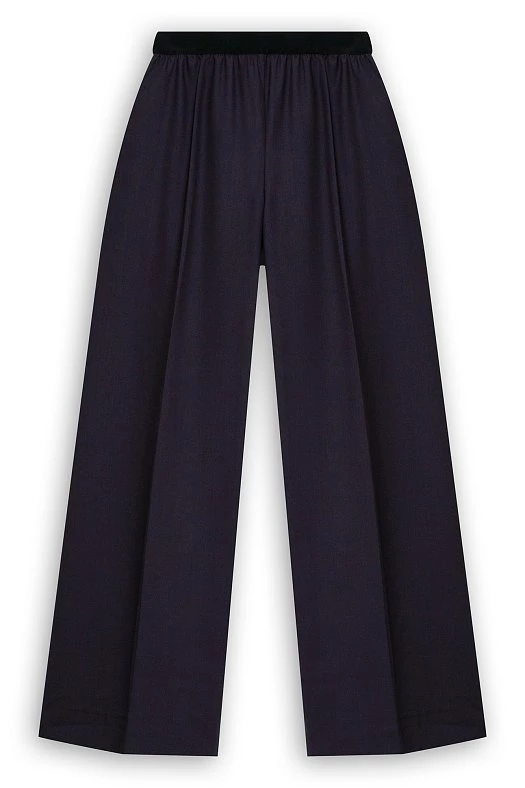 Брюки широкие с эластичным поясом (Вискоза стрейч арт.1807 Темно-фиолетовый 67% вискоза, 28% п/э, 5% эластан; Размер: S)