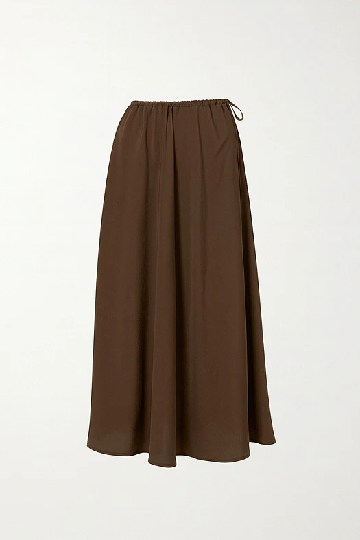 Юбка на кулиске (Вискоза тонкая арт.1706 Коричневый 50% вискоза, 50% п/э; Размер: L)