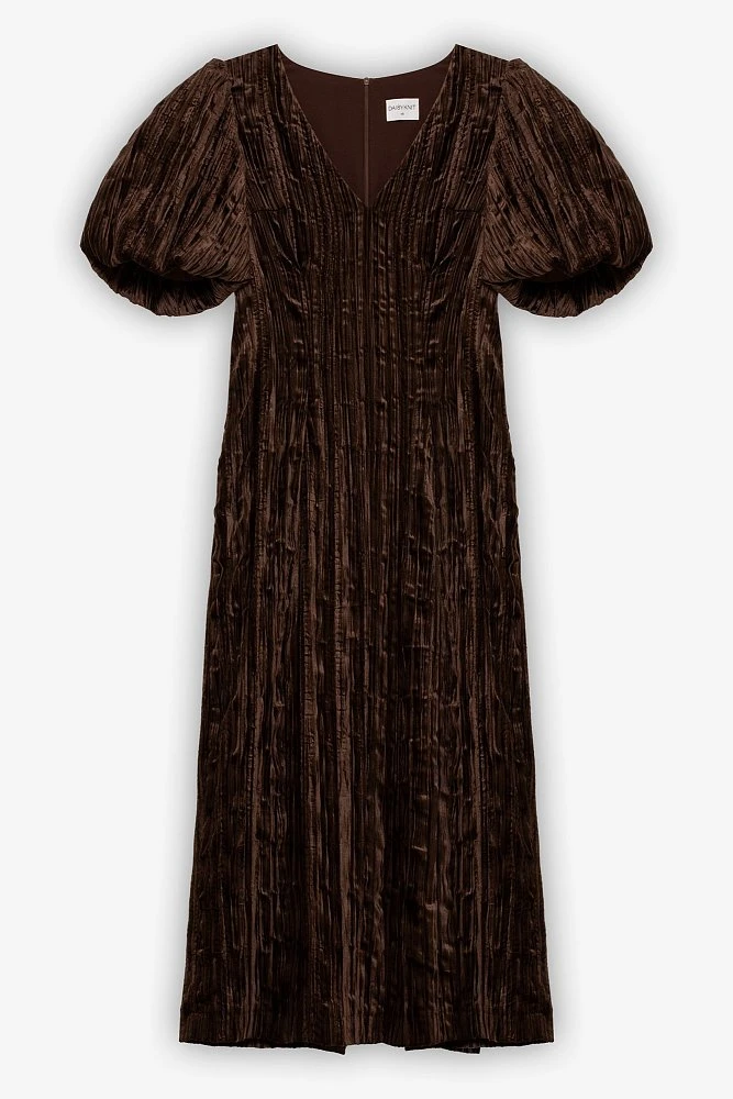 Платье миди из жатого бархата