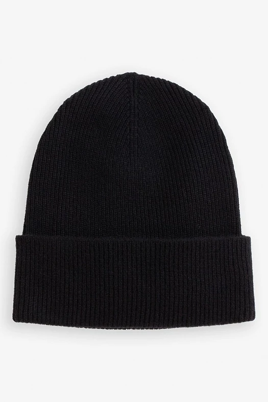 Шапка объемная с отворотами (90% шерсть, 10% кашемир Черный; Размер: One size)