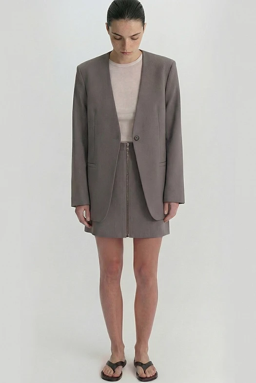 Жакет прямой без лацканов (Вискоза стрейч арт.1727 Серый 67% вискоза, 28% п/э, 5% эластан; Размер: L)