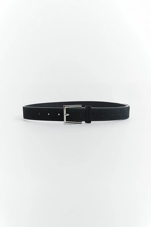 Ремень замшевый (Натуральная замша Черный; Размер: XS-S)