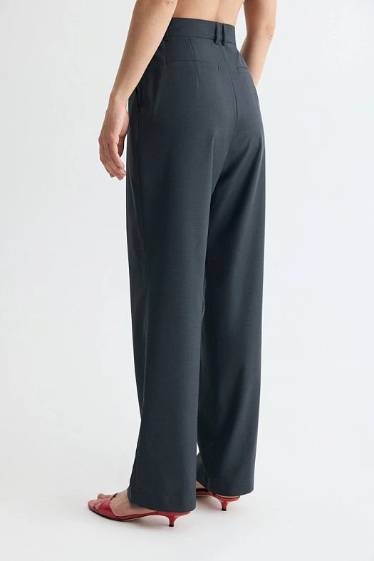 Брюки прямые классические (Вискоза стрейч арт.1915 Графитовый 50% вискоза, 50% п/э; Размер: S)