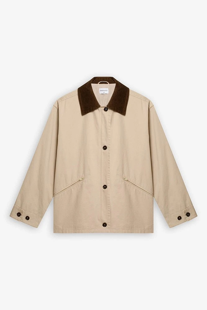 Куртка из хлопка с вельветовым воротником