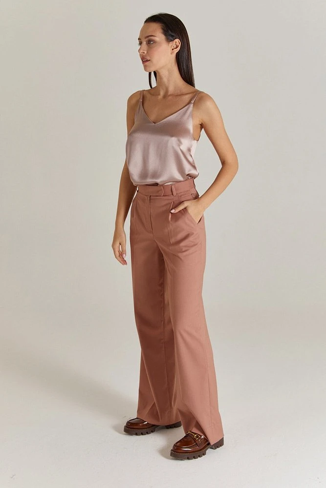 Брюки широкие с ремешками