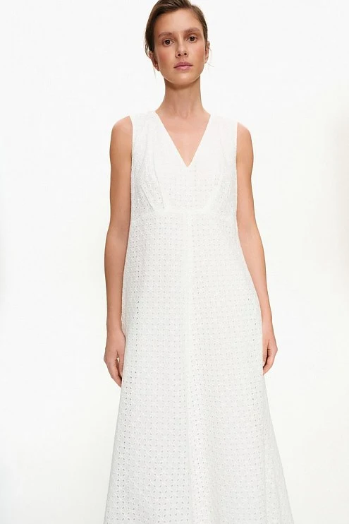Платье макси из хлопка Broderie Anglaise