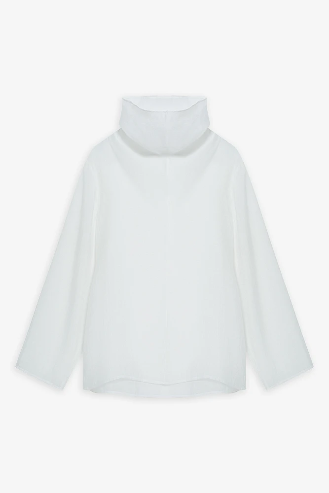 Блуза прозрачная с высоким воротником